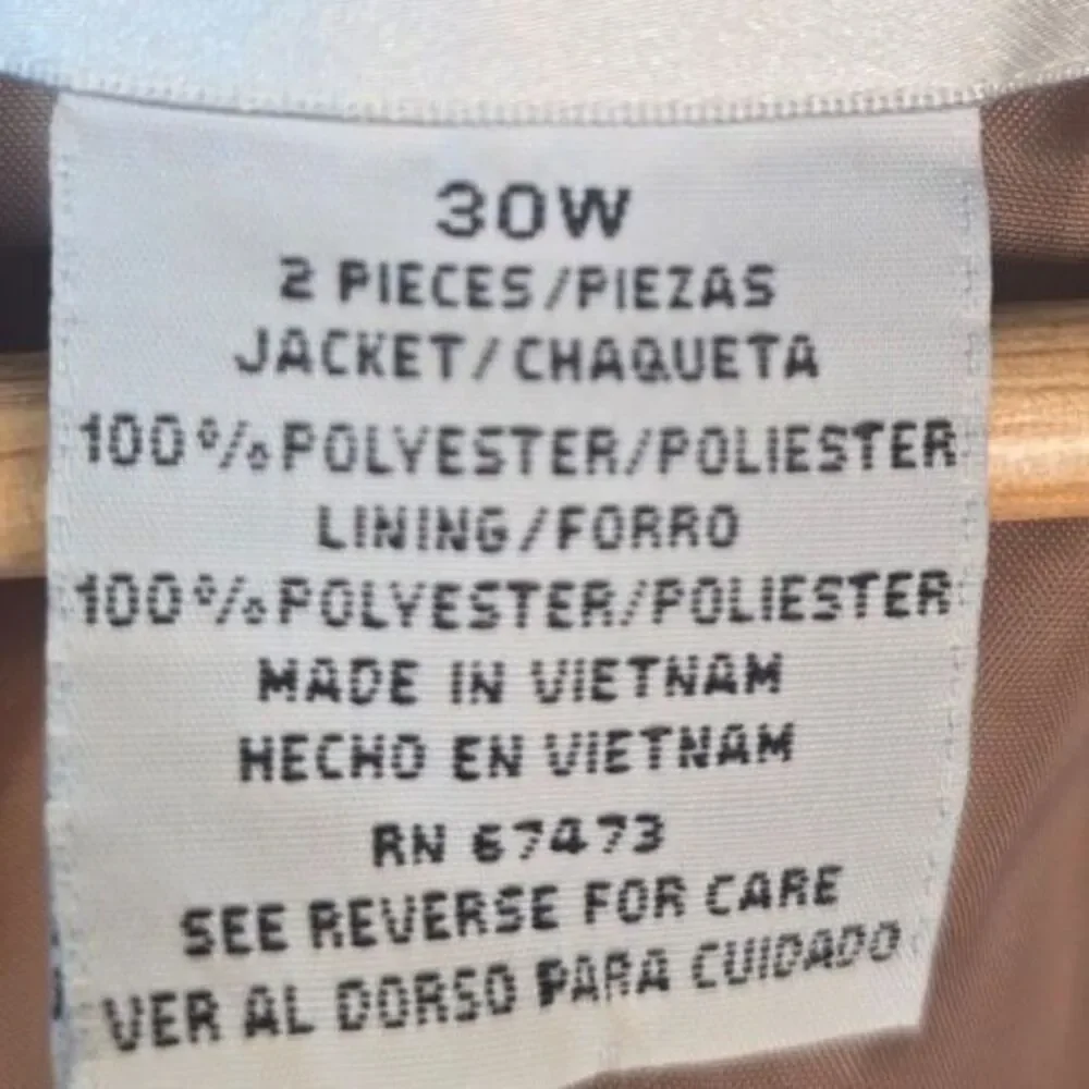 Danny and Nicole Jacket 30W Brown Textured Print Clear Beaded Collar Lined